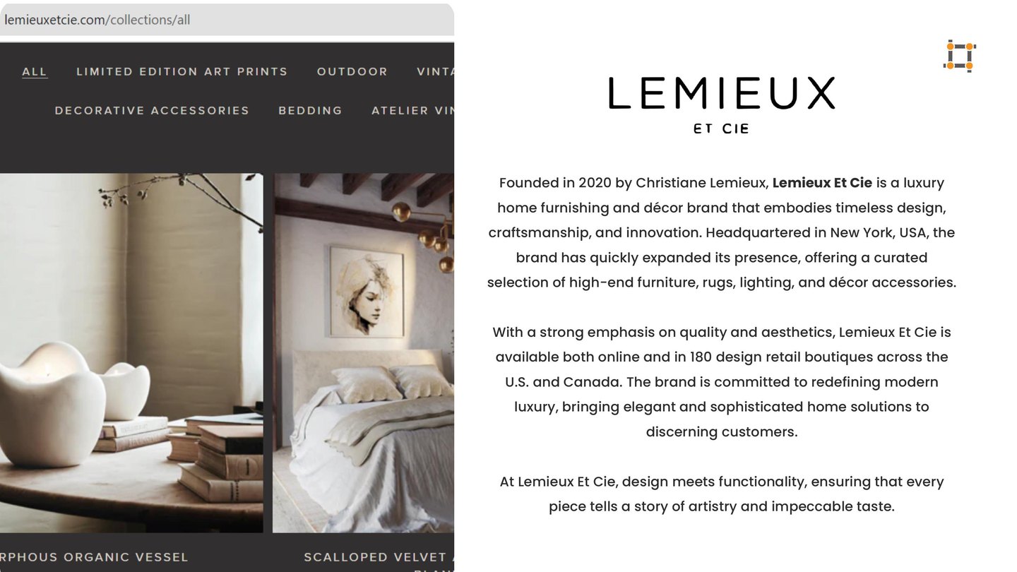 About Lemieux et Cie: luxury home furnishings and decor